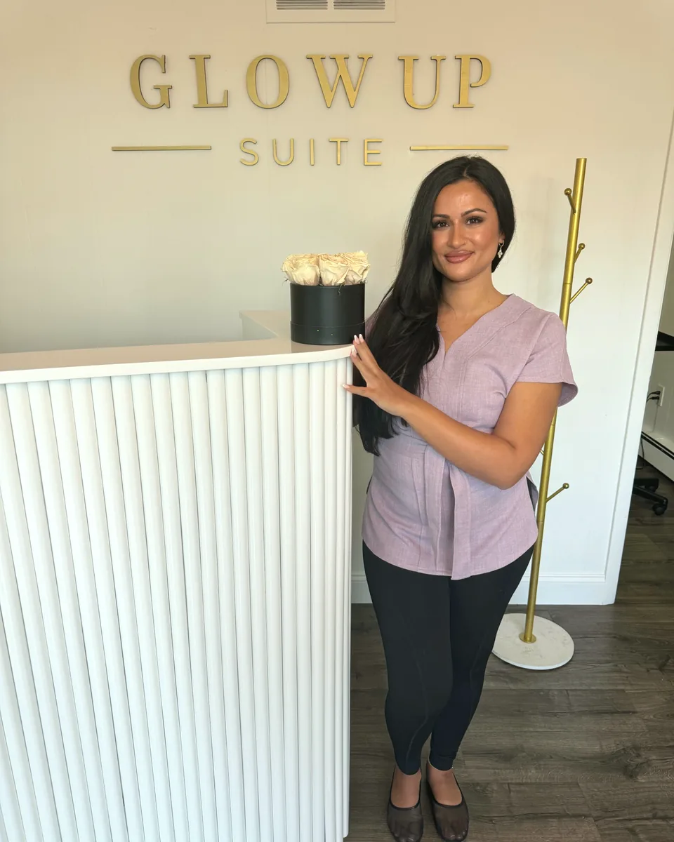 Marilena, owner and lead esthetician, at Glow Up Suite in Harrison, NY